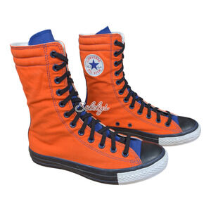 Converse 2012 XHI Extra Calf High Custom Orange Blue Black Sneaker Boot Womens 8